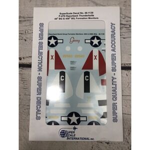 SUPER SCALE 1/48 P-47D RAZORBACK THUNDERBOLTS DECALS 48-1139 New